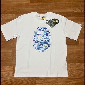 Bape White and Blue Camo Short Sleeve Tee